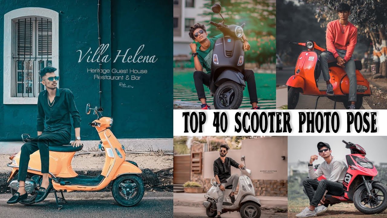 Sexy good looking girl posing on stylish scooter. Stock Photo | Adobe Stock